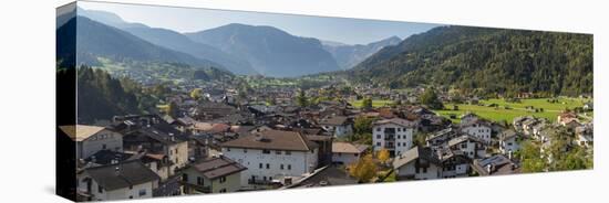 City view of Tonadico in the valley of Primiero in the Dolomites of Trentino, Italy.-Martin Zwick-Stretched Canvas