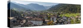 City view of Tonadico in the valley of Primiero in the Dolomites of Trentino, Italy.-Martin Zwick-Stretched Canvas