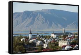 City View, Reykjavik, Iceland, Polar Regions-Christian Kober-Framed Stretched Canvas