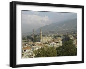 City View with Grand Mosque, and Mount Olympus in Background, Bursa, Anatolia, Turkey-Adam Woolfitt-Framed Photographic Print