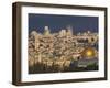 City View with Temple Mount and Dome of the Rock from the Mount of Olives, Jerusalem, Israel-Walter Bibikow-Framed Photographic Print