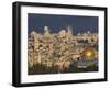 City View with Temple Mount and Dome of the Rock from the Mount of Olives, Jerusalem, Israel-Walter Bibikow-Framed Photographic Print