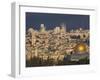 City View with Temple Mount and Dome of the Rock from the Mount of Olives, Jerusalem, Israel-Walter Bibikow-Framed Photographic Print