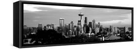 City Viewed from Queen Anne Hill, Space Needle, Seattle, King County, Washington State, USA-null-Framed Stretched Canvas