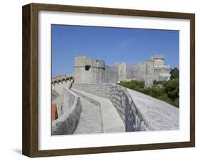 City Wall and Fortress Minceta in Background, Dubrovnik, Dalmatia, Croatia-Joern Simensen-Framed Photographic Print