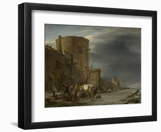 City Wall of Haarlem in the Winter-Nicolaes Pietersz. Berchem-Framed Art Print