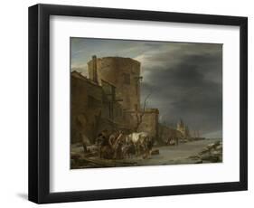 City Wall of Haarlem in the Winter-Nicolaes Pietersz. Berchem-Framed Art Print