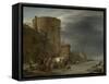 City Wall of Haarlem in the Winter-Nicolaes Pietersz. Berchem-Framed Stretched Canvas