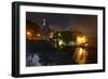 City Walls and Gate at Night, San Juan, PR-George Oze-Framed Photographic Print