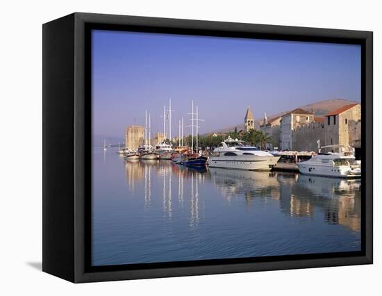 City Walls and Kamerlengo Fortress, Trogir, Unesco World Heritage Site, Dalmatia, Croatia-Gavin Hellier-Framed Stretched Canvas