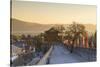 City Walls and South Gate at dawn, Dali, Yunnan, China-Ian Trower-Stretched Canvas