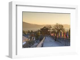 City Walls and South Gate at dawn, Dali, Yunnan, China-Ian Trower-Framed Photographic Print