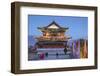 City Walls and South Gate at dusk, Dali, Yunnan, China-Ian Trower-Framed Photographic Print