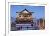 City Walls and South Gate at dusk, Dali, Yunnan, China-Ian Trower-Framed Photographic Print