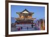 City Walls and South Gate at dusk, Dali, Yunnan, China-Ian Trower-Framed Photographic Print