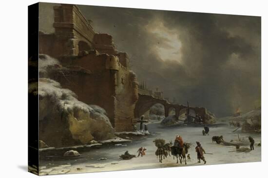 City Walls in Winter-Willem Schellinks-Stretched Canvas