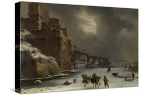 City Walls in Winter-Willem Schellinks-Stretched Canvas