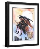 City Witches Halloween-sylvia pimental-Framed Art Print