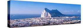 City with a Cliff in the Background, Rock of Gibraltar, Gibraltar, Spain-null-Stretched Canvas