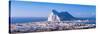 City with a Cliff in the Background, Rock of Gibraltar, Gibraltar, Spain-null-Stretched Canvas