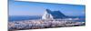 City with a Cliff in the Background, Rock of Gibraltar, Gibraltar, Spain-null-Mounted Photographic Print