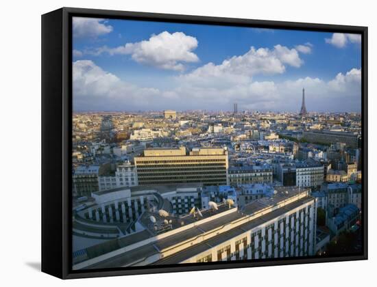 City with Eiffel Tower in Distance, Paris, France, Europe-Angelo Cavalli-Framed Stretched Canvas