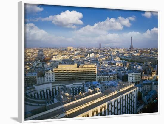 City with Eiffel Tower in Distance, Paris, France, Europe-Angelo Cavalli-Framed Photographic Print