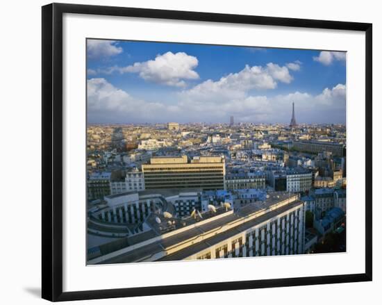 City with Eiffel Tower in Distance, Paris, France, Europe-Angelo Cavalli-Framed Photographic Print