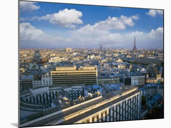City with Eiffel Tower in Distance, Paris, France, Europe-Angelo Cavalli-Mounted Photographic Print
