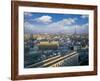 City with Eiffel Tower in Distance, Paris, France, Europe-Angelo Cavalli-Framed Photographic Print