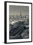 City with Eiffel Tower in the Background Viewed from Notre Dame Cathedral, Paris, Ile-De-France-null-Framed Premium Photographic Print