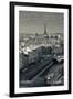 City with Eiffel Tower in the Background Viewed from Notre Dame Cathedral, Paris, Ile-De-France-null-Framed Photographic Print