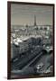 City with Eiffel Tower in the Background Viewed from Notre Dame Cathedral, Paris, Ile-De-France-null-Framed Photographic Print