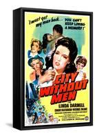City Without Men, US poster, Linda Darnell, 1943-null-Framed Stretched Canvas