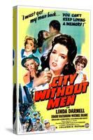 City Without Men, US poster, Linda Darnell, 1943-null-Stretched Canvas