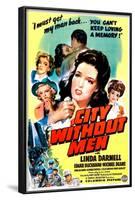 City Without Men, US poster, Linda Darnell, 1943-null-Framed Art Print