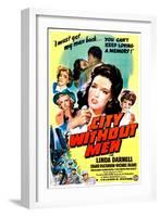 City Without Men, US poster, Linda Darnell, 1943-null-Framed Art Print