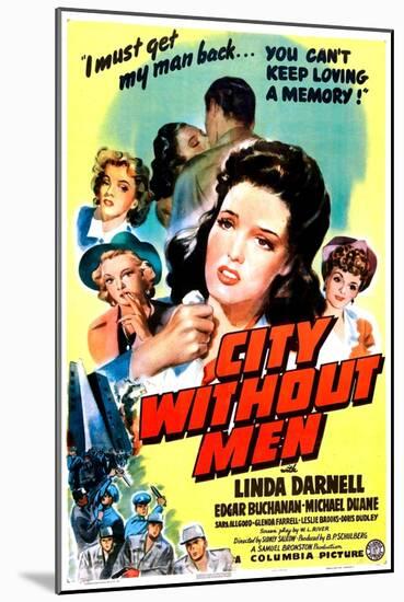 City Without Men, US poster, Linda Darnell, 1943-null-Mounted Art Print