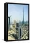 Cityscape and Burj Khalifa, Dubai, United Arab Emirates, Middle East-Amanda Hall-Framed Stretched Canvas