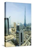 Cityscape and Burj Khalifa, Dubai, United Arab Emirates, Middle East-Amanda Hall-Stretched Canvas