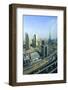 Cityscape and Burj Khalifa, Dubai, United Arab Emirates, Middle East-Amanda Hall-Framed Photographic Print