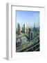 Cityscape and Burj Khalifa, Dubai, United Arab Emirates, Middle East-Amanda Hall-Framed Photographic Print