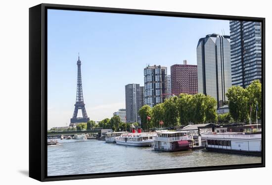 Cityscape and Eiffel tower, Paris, France, Europe-Lisa Engelbrecht-Framed Stretched Canvas