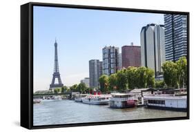 Cityscape and Eiffel tower, Paris, France, Europe-Lisa Engelbrecht-Framed Stretched Canvas