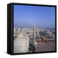 Cityscape and Jama Masjid, Delhi, India-Tony Gervis-Framed Stretched Canvas