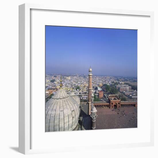 Cityscape and Jama Masjid, Delhi, India-Tony Gervis-Framed Photographic Print