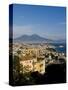 Cityscape and Mount Vesuvius, Naples, Campania, Italy, Europe-Charles Bowman-Stretched Canvas