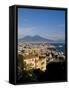 Cityscape and Mount Vesuvius, Naples, Campania, Italy, Europe-Charles Bowman-Framed Stretched Canvas