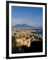 Cityscape and Mount Vesuvius, Naples, Campania, Italy, Europe-Charles Bowman-Framed Photographic Print