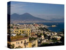 Cityscape and Mount Vesuvius, Naples, Campania, Italy, Europe-Charles Bowman-Stretched Canvas